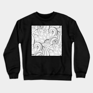 Non Colored Pattern with Vintage Floral Motifs Crewneck Sweatshirt